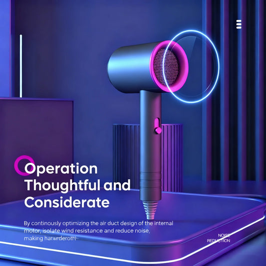 Asciugacapelli ad alta potenza per uso domestico con aria fredda e calda, luce blu, ioni negativi, dormitorio per studenti, senza danni ai capelli