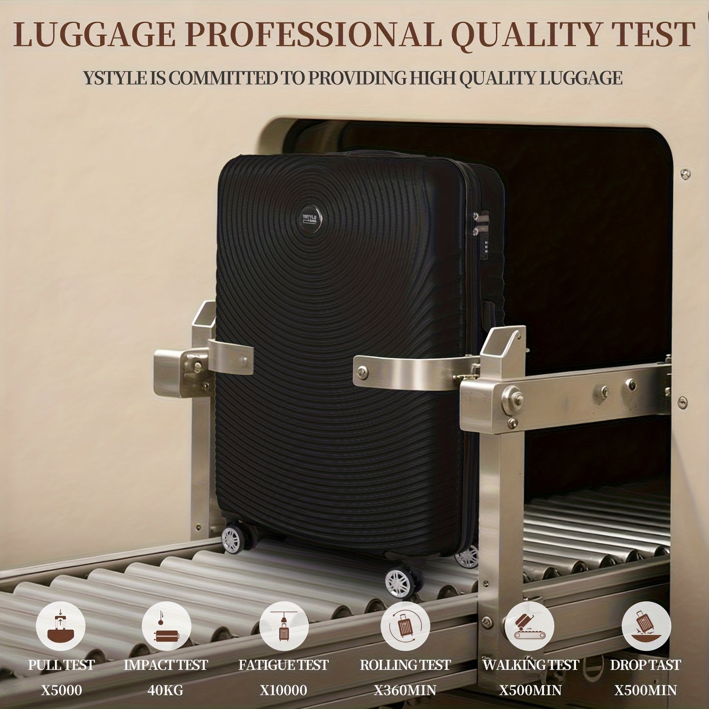 Set Valigie YSTYLE 3/5 Pezzi - Trolley ABS con Ruote Silenziose e Lucchetto TSA