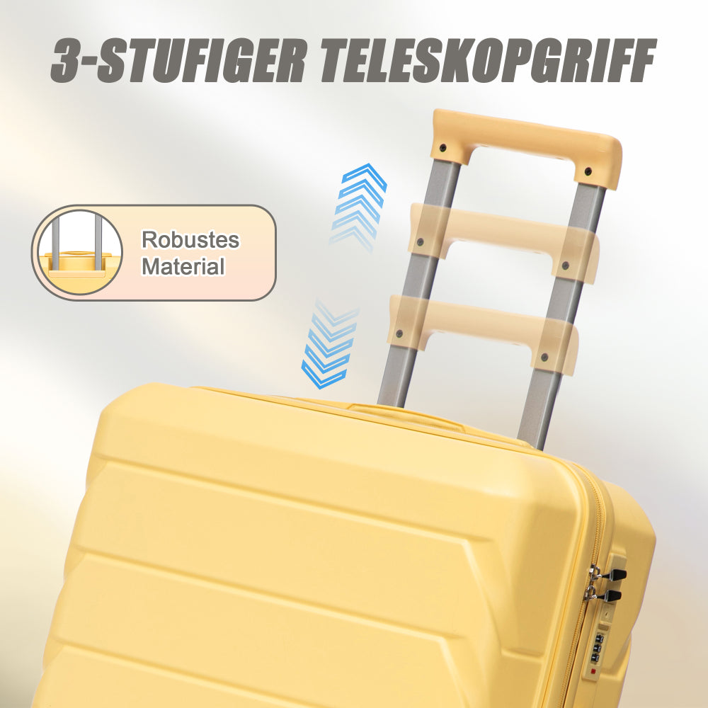 Set Valigie FAUMRTA 4 Pezzi - Trolley ABS Impermeabile con Beauty Case