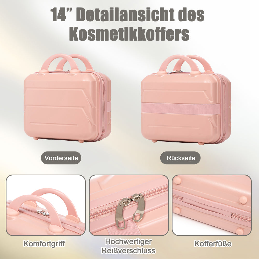 Set Valigie FAUMRTA 4 Pezzi - Trolley ABS Impermeabile con Beauty Case