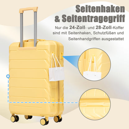 Set Valigie FAUMRTA 4 Pezzi - Trolley ABS Impermeabile con Beauty Case