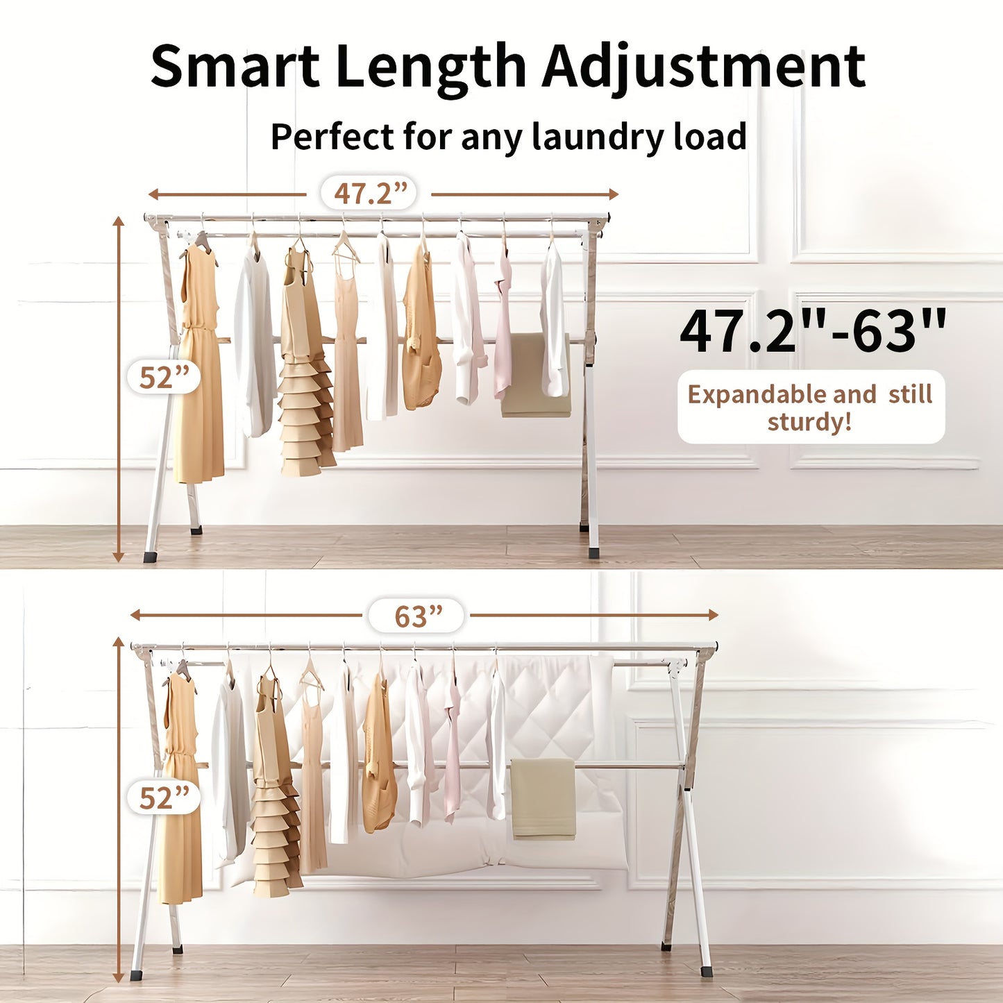 Stendibiancheria Pieghevole 160cm in Acciaio Inox - Senmeo