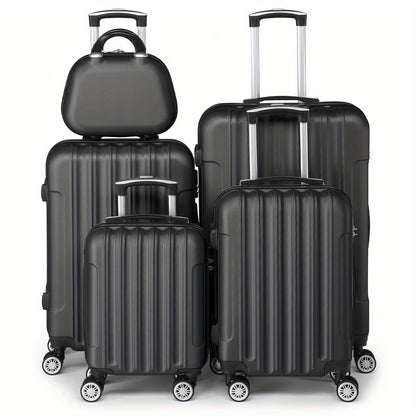 Set Valigie Rigide PP SUNROAD 5 Pezzi con Lucchetto TSA e Ruote Silenziose 360° | 12-28 Pollici