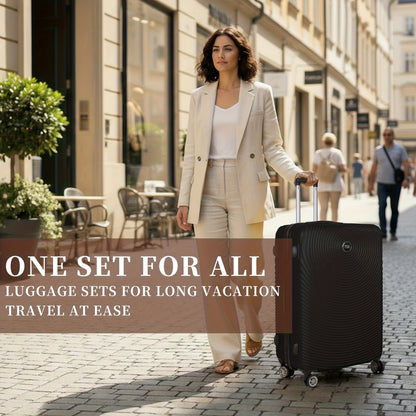 Set Valigie YSTYLE 3/5 Pezzi - Trolley ABS con Ruote Silenziose e Lucchetto TSA