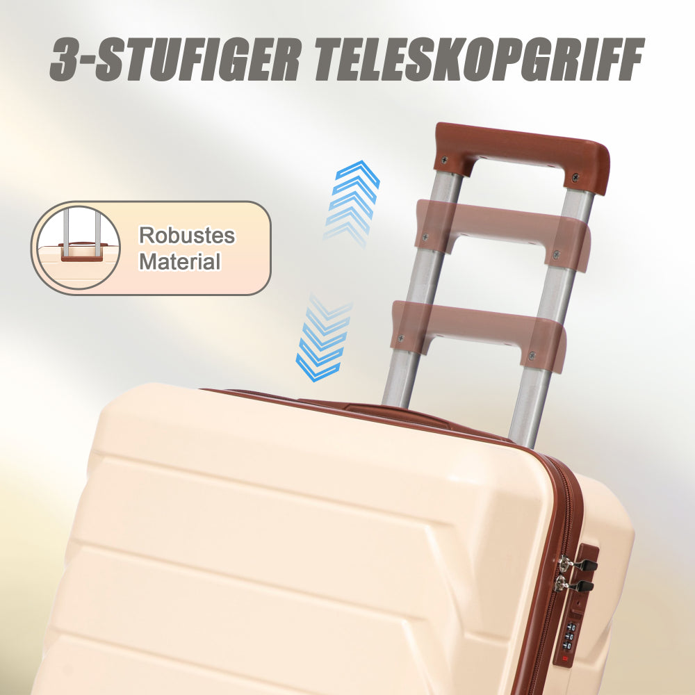 Set Valigie FAUMRTA 4 Pezzi - Trolley ABS Impermeabile con Beauty Case