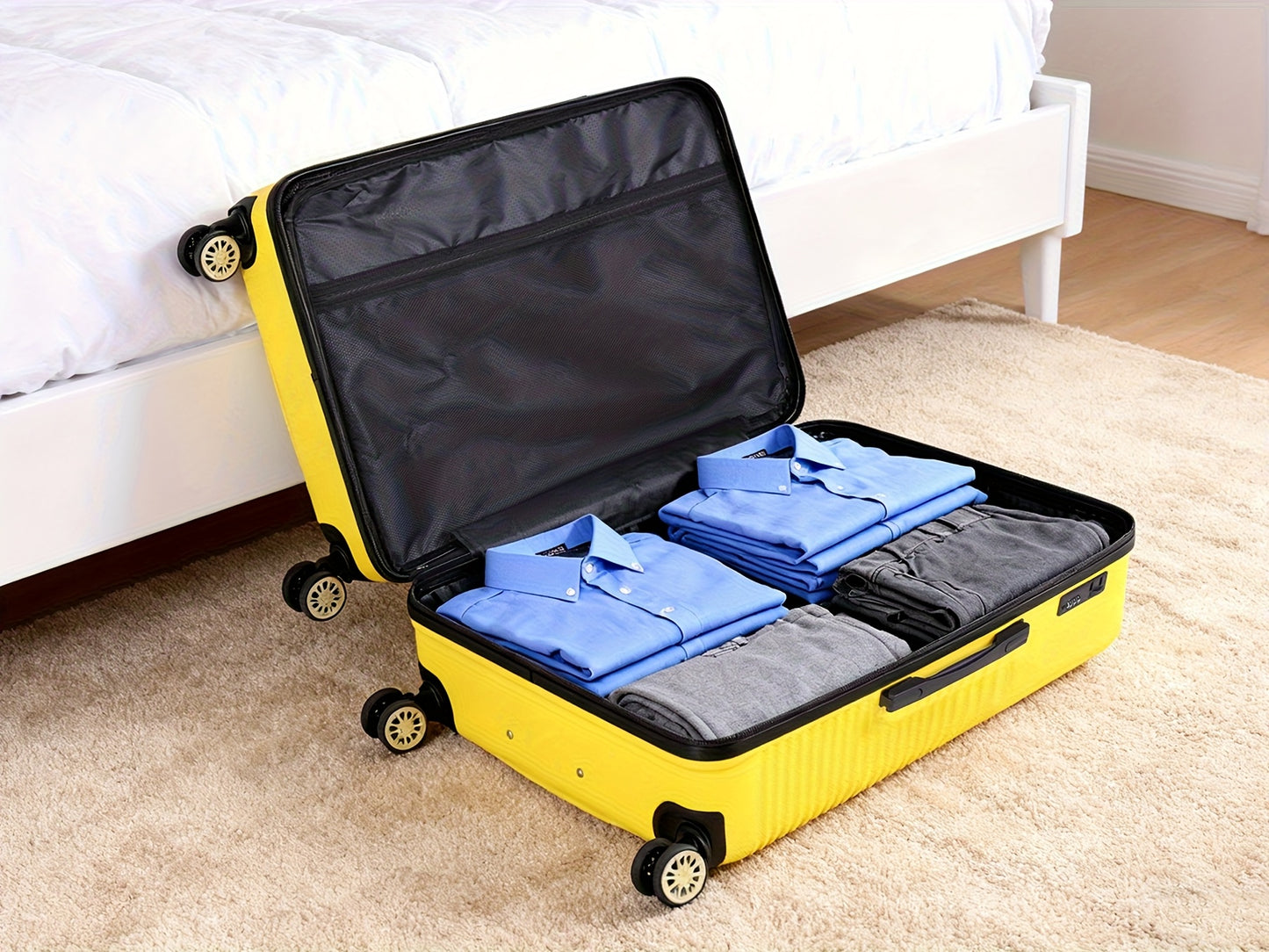 Set Valigie YSTYLE 3/5 Pezzi - Trolley ABS con Ruote Silenziose e Lucchetto TSA