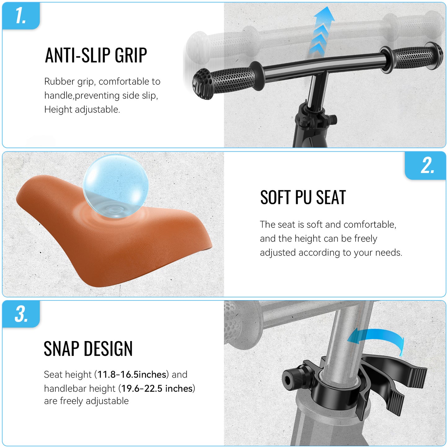 POBLON Balance Bike, 2025 Newest Toddler Balance Bike for 2-5 Years Old Boys & Girls, No Pedal Kids Bicycle Toys, Tool-Free Adjustment, EVA Foam Tires Lightweight 7.8 lbs, Gift for Birthday & Christmas & New Year, White/Pink/