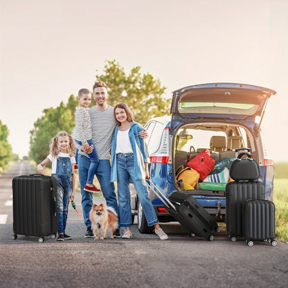 Set Valigie Rigide PP SUNROAD 5 Pezzi con Lucchetto TSA e Ruote Silenziose 360° | 12-28 Pollici