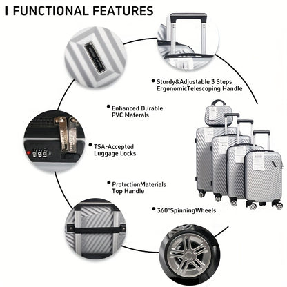 Set Valigie YSTYLE 5 Pezzi - Trolley Leggero con Ruote Silenziose e Lucchetto TSA