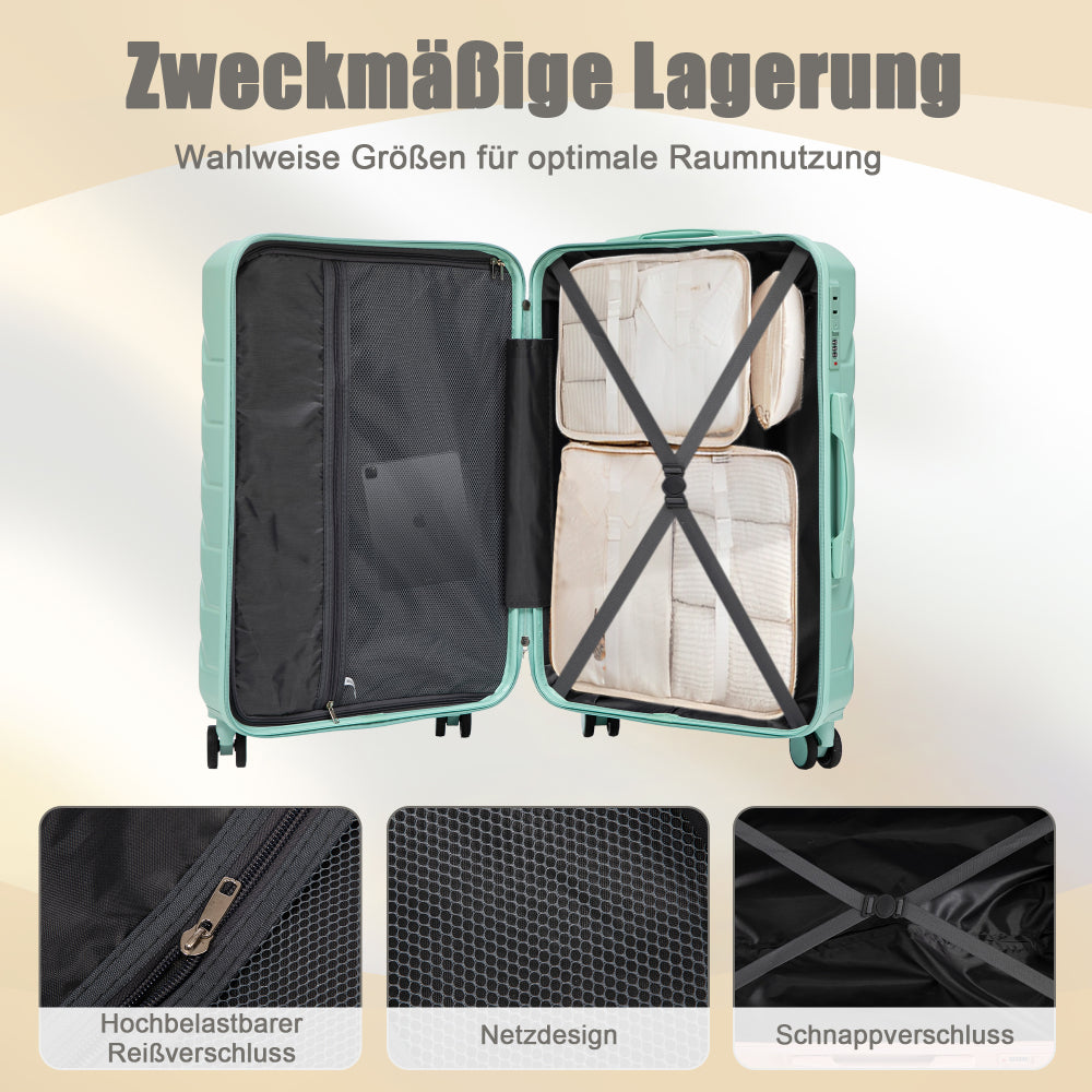 Set Valigie FAUMRTA 4 Pezzi - Trolley ABS Impermeabile con Beauty Case