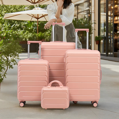 Set Valigie FAUMRTA 4 Pezzi - Trolley ABS Impermeabile con Beauty Case