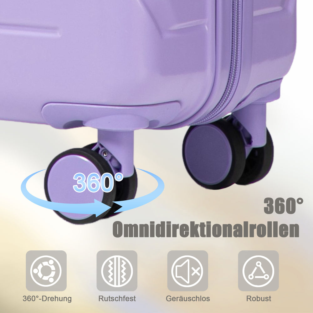 Set Valigie FAUMRTA 4 Pezzi - Trolley ABS Impermeabile con Beauty Case