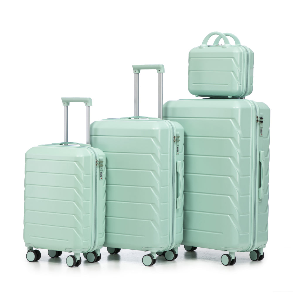 Set Valigie FAUMRTA 4 Pezzi - Trolley ABS Impermeabile con Beauty Case