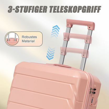 Set Valigie FAUMRTA 4 Pezzi - Trolley ABS Impermeabile con Beauty Case