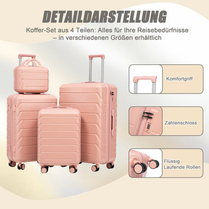 Set Valigie FAUMRTA 4 Pezzi - Trolley ABS Impermeabile con Beauty Case