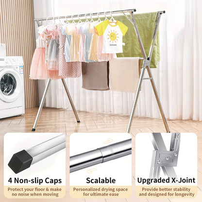 Stendibiancheria Pieghevole 160cm in Acciaio Inox - Senmeo