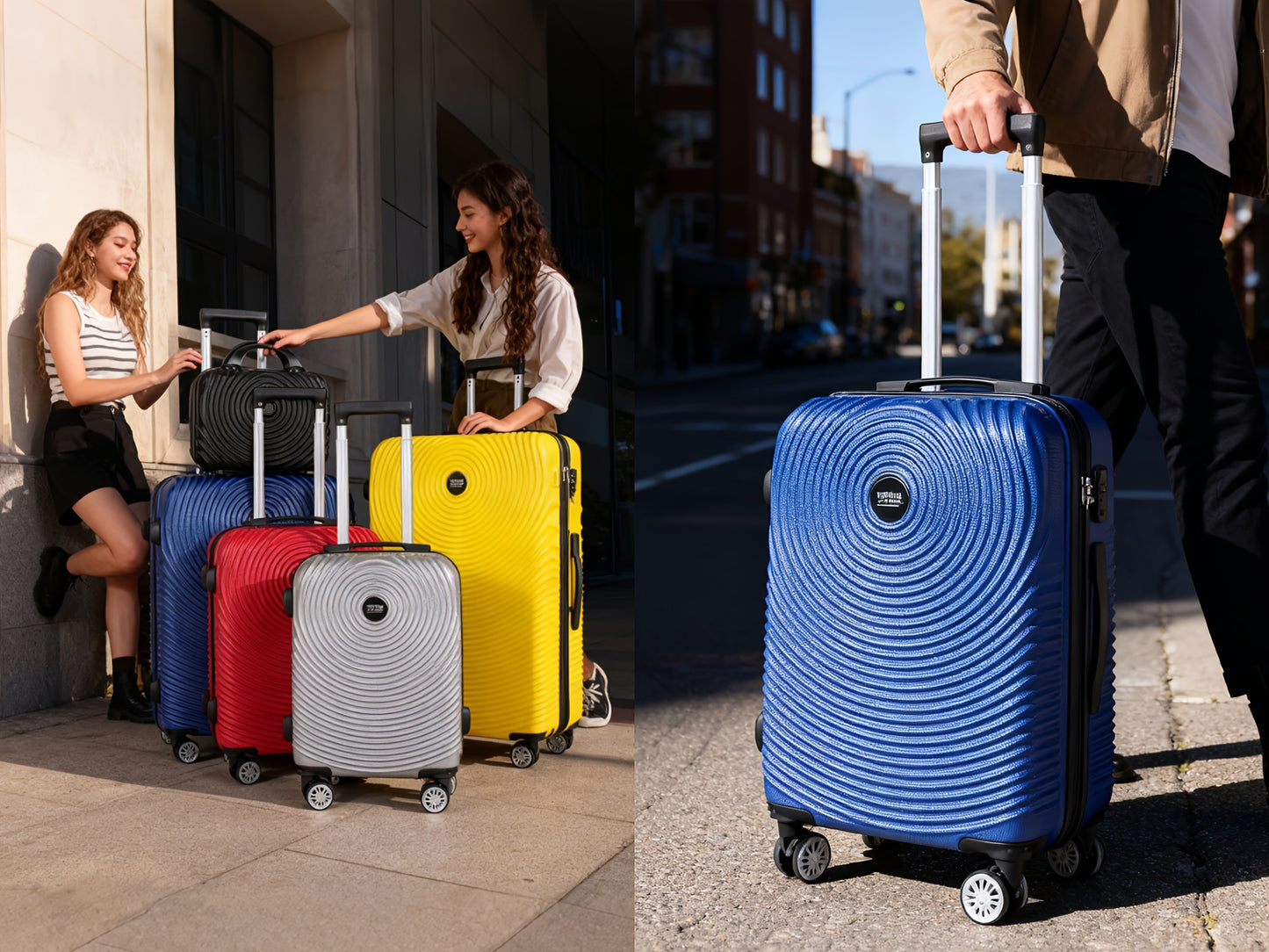 Set Valigie Rigide ABS YSTYLE 3/5 Pezzi con Lucchetto TSA e Ruote Silenziose 360° | 12-28 Pollici