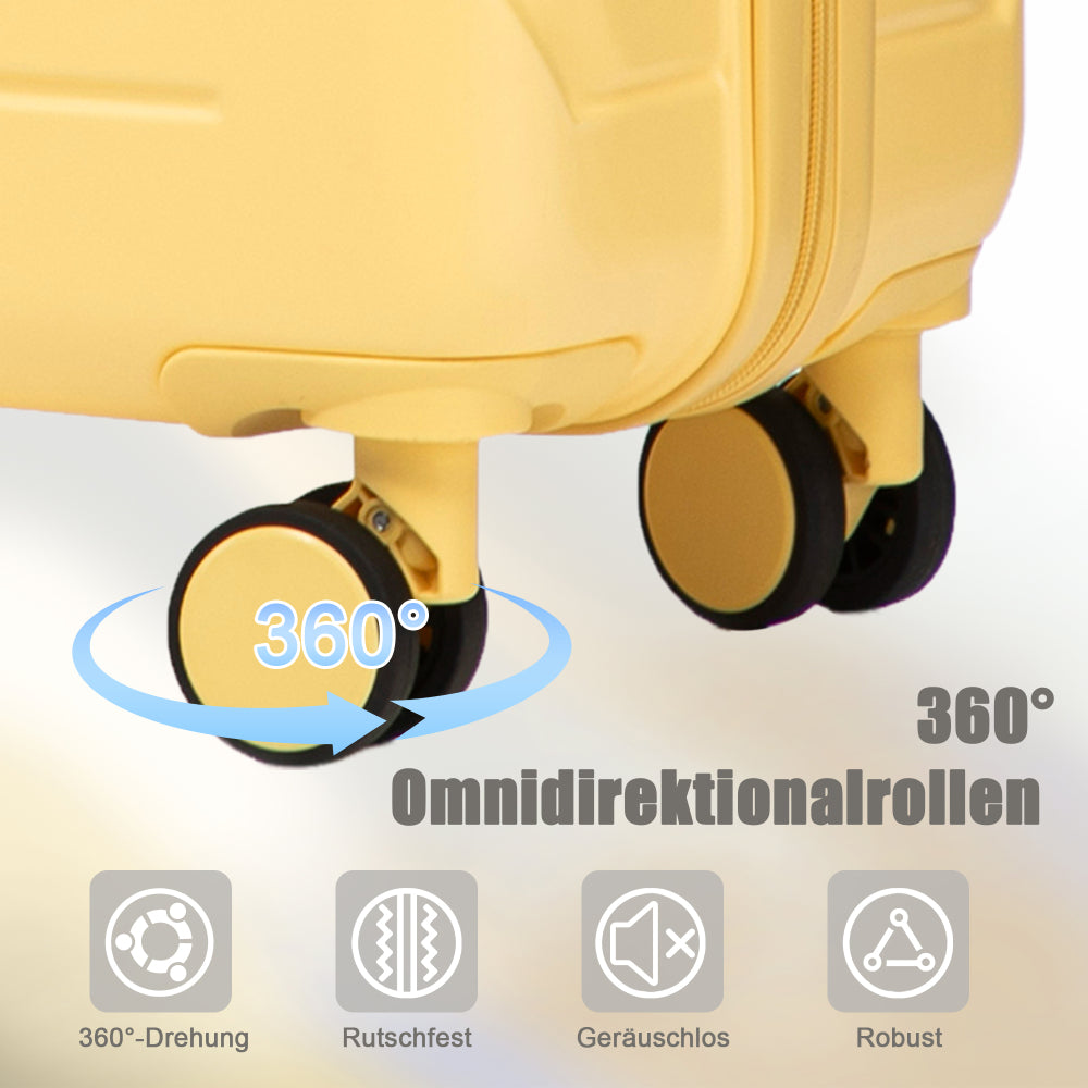 Set Valigie FAUMRTA 4 Pezzi - Trolley ABS Impermeabile con Beauty Case