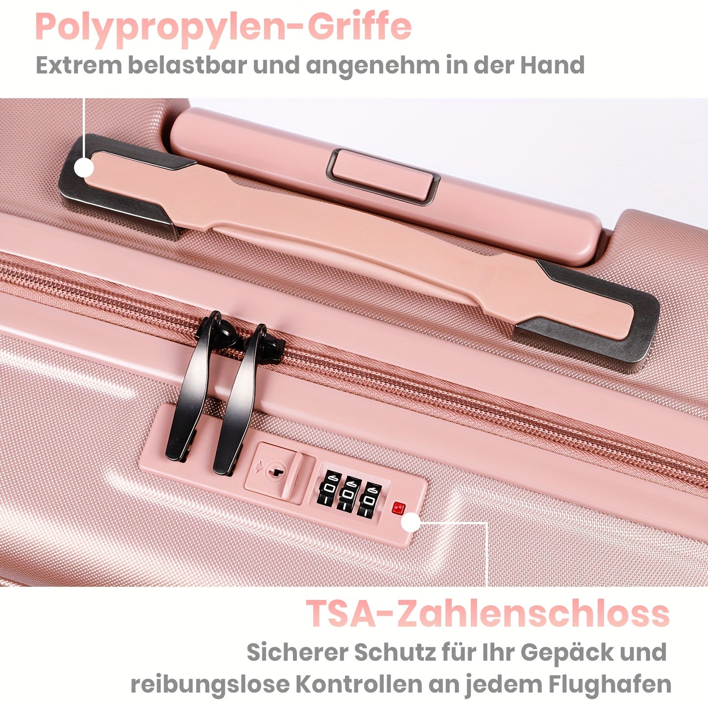 3-Piece Hardshell Luggage Set with TSA Lock - 20/24/28 Inch Travel Suitcase