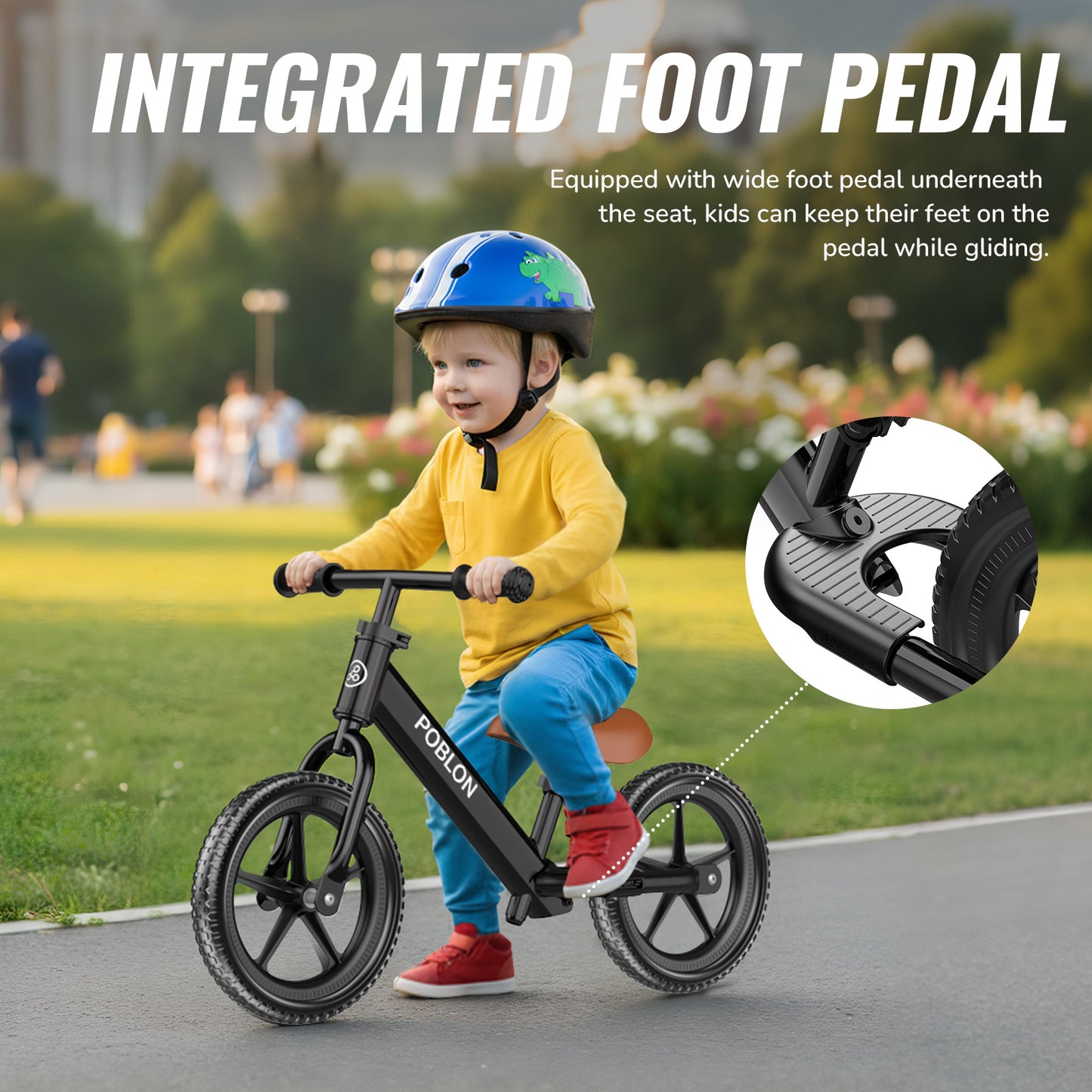 POBLON Balance Bike, 2025 Newest Toddler Balance Bike for 2-5 Years Old Boys & Girls, No Pedal Kids Bicycle Toys, Tool-Free Adjustment, EVA Foam Tires Lightweight 7.8 lbs, Gift for Birthday & Christmas & New Year, White/Pink/