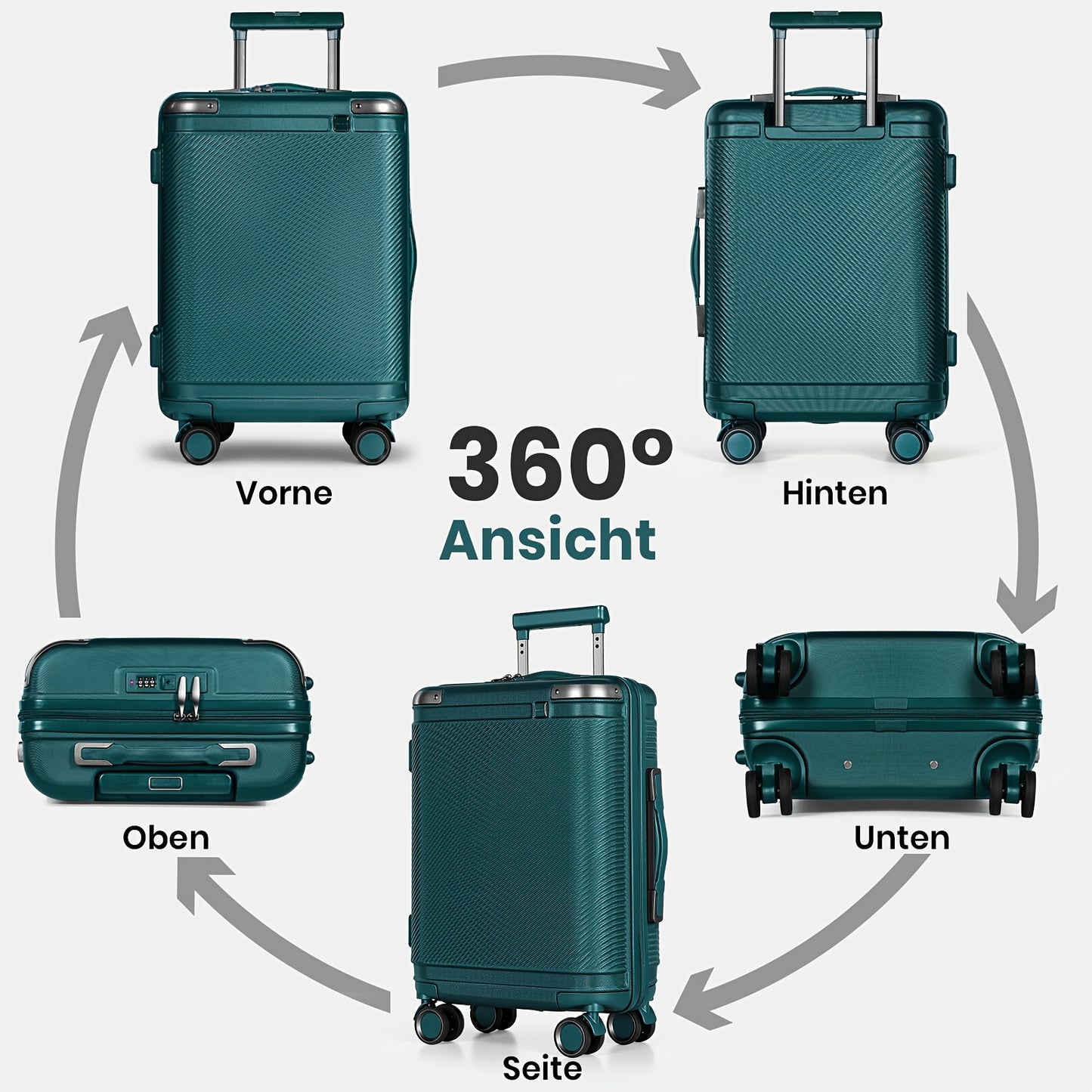 3-Piece Hardshell Luggage Set with TSA Lock - 20/24/28 Inch Travel Suitcase