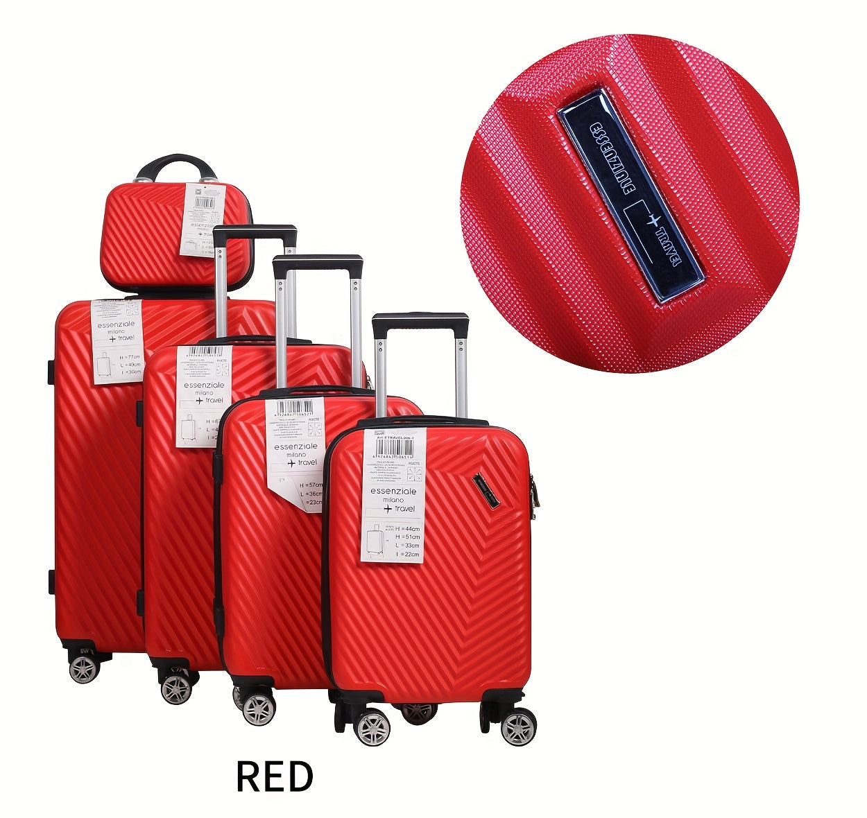 Set Valigie YSTYLE 5 Pezzi - Trolley Leggero con Ruote Silenziose e Lucchetto TSA