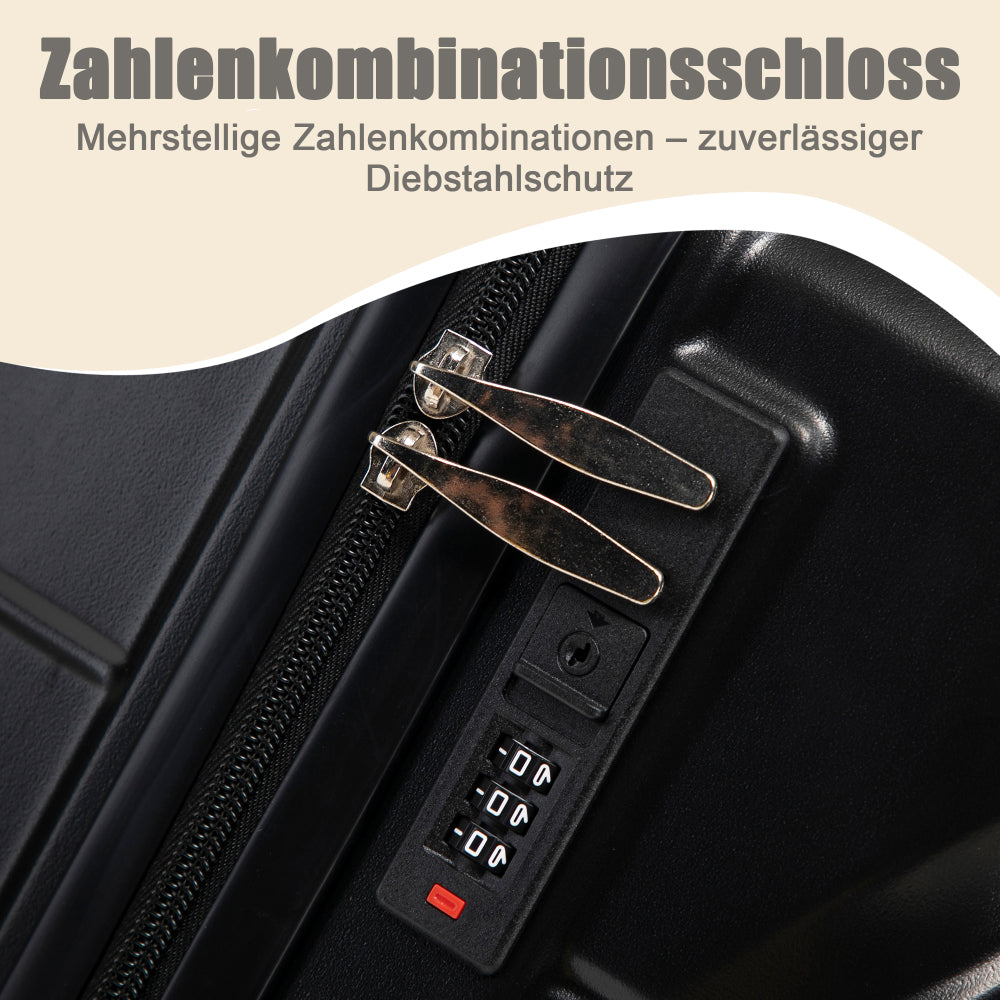 Set Valigie FAUMRTA 4 Pezzi - Trolley ABS Impermeabile con Beauty Case