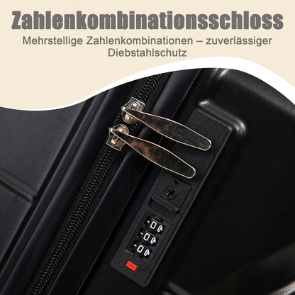 Set Valigie FAUMRTA 4 Pezzi - Trolley ABS Impermeabile con Beauty Case