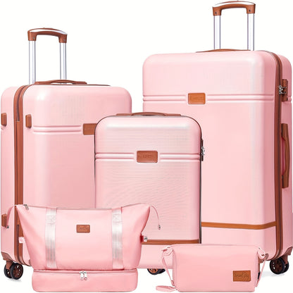 Set Valigie YSTYLE 5 Pezzi - Trolley ABS+PC con Ruote Silenziose e Lucchetto TSA