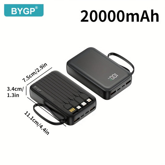 Power Bank 10000mAh/20000mAh Ricarica Rapida PD 20W QC 22.5W con Display LED e Cavi Integrati