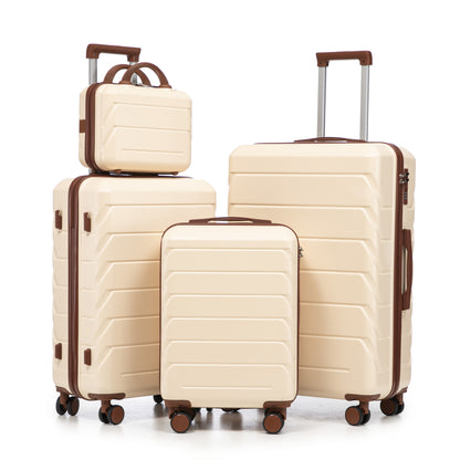 Set Valigie FAUMRTA 4 Pezzi - Trolley ABS Impermeabile con Beauty Case
