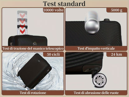 Set Valigie YSTYLE 3/5 Pezzi - Trolley ABS con Ruote Silenziose e Lucchetto TSA