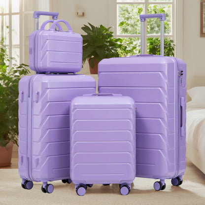 Set Valigie FAUMRTA 4 Pezzi - Trolley ABS Impermeabile con Beauty Case