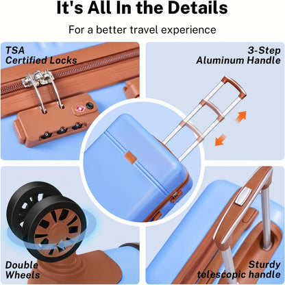 Set Valigie YSTYLE 5 Pezzi - Trolley ABS+PC con Ruote Silenziose e Lucchetto TSA