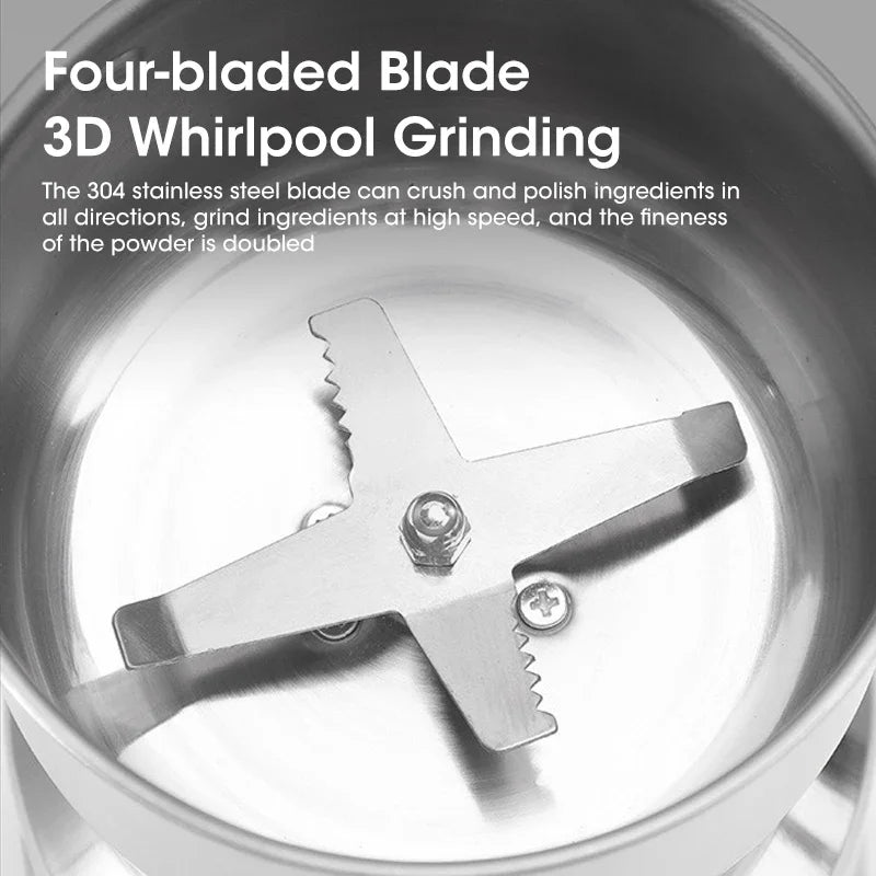 Macinacaffè Elettrico 300ml - Tritatutto Multifunzione con 4 Lame per Caffè, Spezie e Cereali