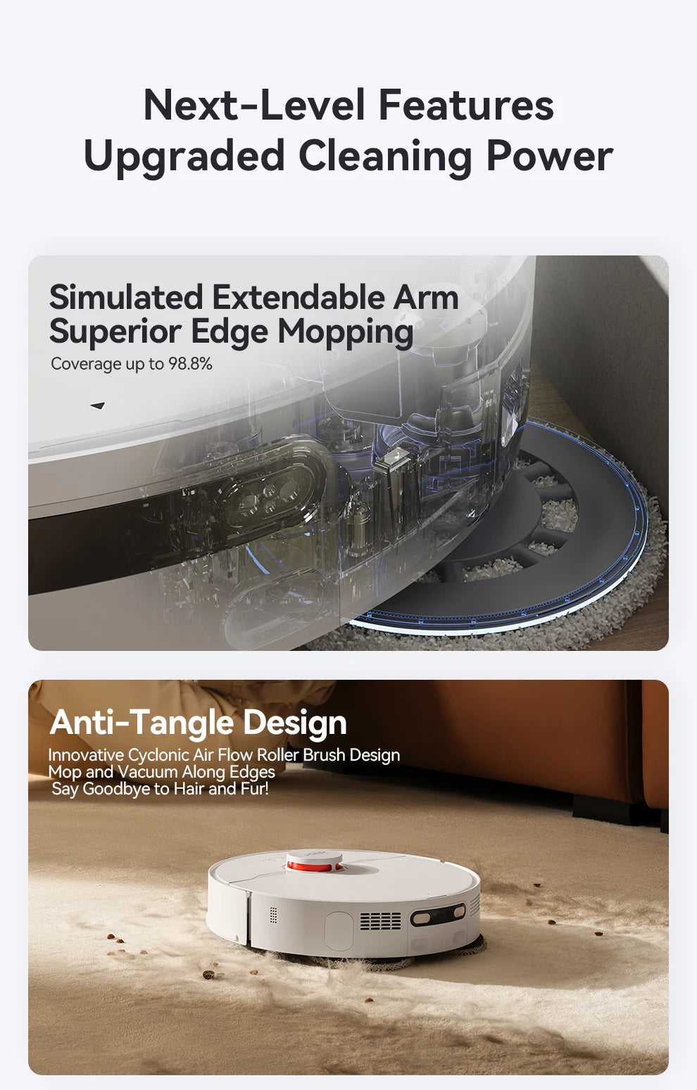 Robot Aspirapolvere JONR P20 Pro - Lavaggio e Aspirazione 8000Pa con Stazione Autopulente