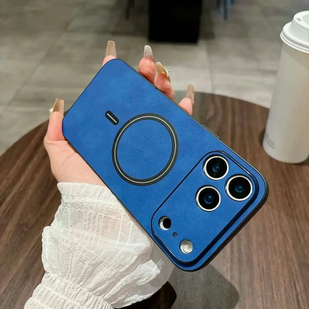 For Magsafe Leather Shockproof Phone Cases For iPhone 17 16 15 14 13 12 11 Pro Max 16e Plus Air Magnetic Wireless Charge Cover