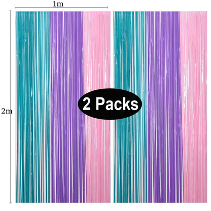 (Copy) Tende Decorative Oro Nero 2 Pezzi - Frangia Foil Metallico per Feste Laurea 2026 Compleanno Matrimonio