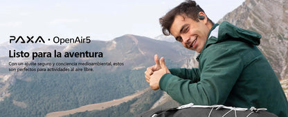 PAXA Openair5 AI Inteligente Inalámbrico Bluetooth 5.4 Headphones Alto Sonido Music Gaming Earphones HD Call AI Translation