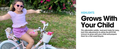 JOYSTAR Girls Bike for 2-9 Years Old Kids, 12 14 16 18 Inch Kids Bike with Training Wheels, Streamers, Basket, Doll Seat, Pink