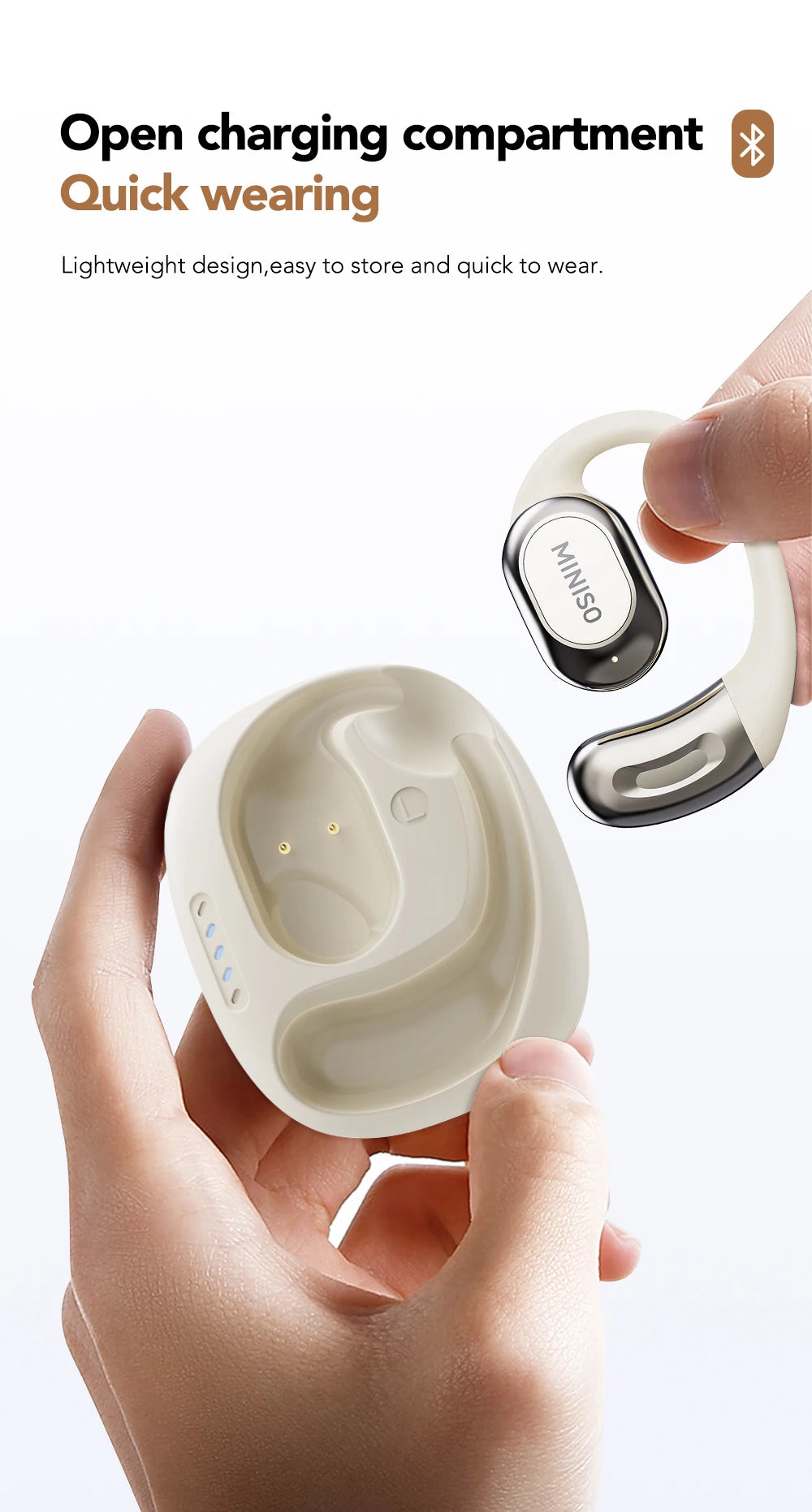 MINISO MS156 Bluetooth AI Earphones OWS Sports Headphones Music Stere HD Bass Wireless Headphones Longlife Translator Earbuds