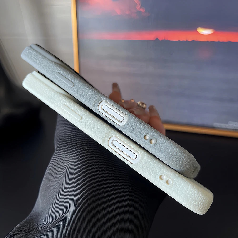 Custodia Magnetica MagSafe iPhone | Cover TPU Effetto Lichee Premium