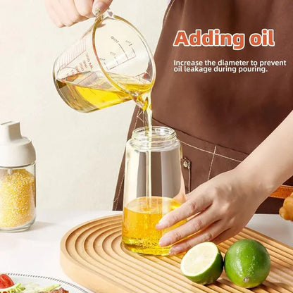 Multifunctional 2 in 1 Glass Oil Dispenser, 1 Count Oil Sprayer with Handle, Oil Dispenser for Cooking, Baking, Frying, Kitchen Utensils & Gadgets