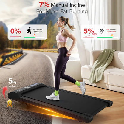 Treadmill with Remote, App & Button Control | LED Display | Safety Clip | Bluetooth Music | Quiet for Home/Office