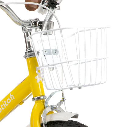 STITCH 12/16/18 Inch Children's Bike With Basket, Mudguards, Full Chain Case & Training Wheels, Kid's Gift