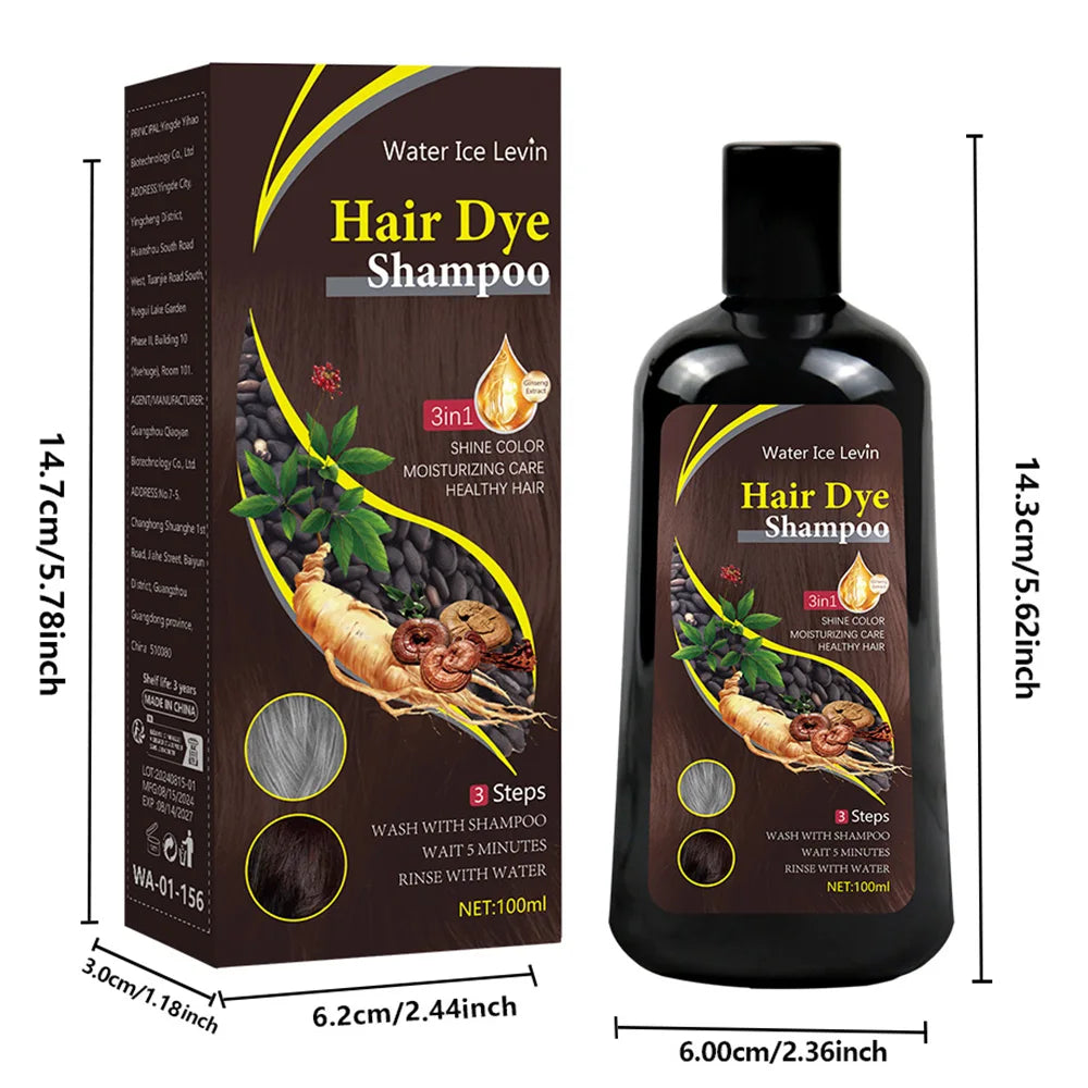 Shampoo Colorante 3 in 1 con Estratto di Zenzero - Castano Naturale 100ml