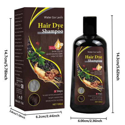 Shampoo Colorante 3 in 1 con Estratto di Zenzero - Castano Naturale 100ml