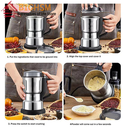 Macinacaffè Elettrico 300W Multifunzione - Macina Caffè Spezie Cereali Noci