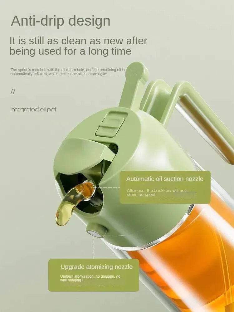 Multifunctional 2 in 1 Glass Oil Dispenser, 1 Count Oil Sprayer with Handle, Oil Dispenser for Cooking, Baking, Frying, Kitchen Utensils & Gadgets