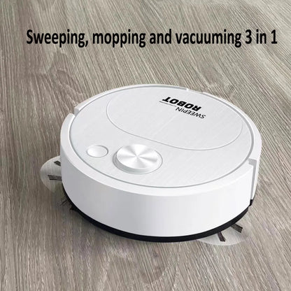 3 in 1 Vacuum Mop Robot Rechargeable Sweeping Machine Strong Suction Compact Cleaning Machine for Pet Hair Stubborn Dirt